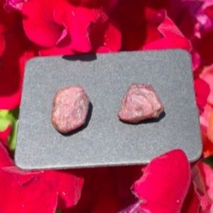 New Raw Crystal Gemstone Stud Earrings